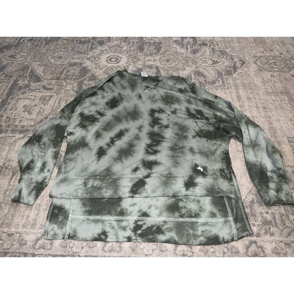 Joy Lab Shirt Womens 3/4 Sleeve Green Tie Dye Short/Long‎ Length Sz XS XSMALL